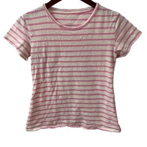 Lauren Conrad Pink Striped Basic Cotton Women's Tee